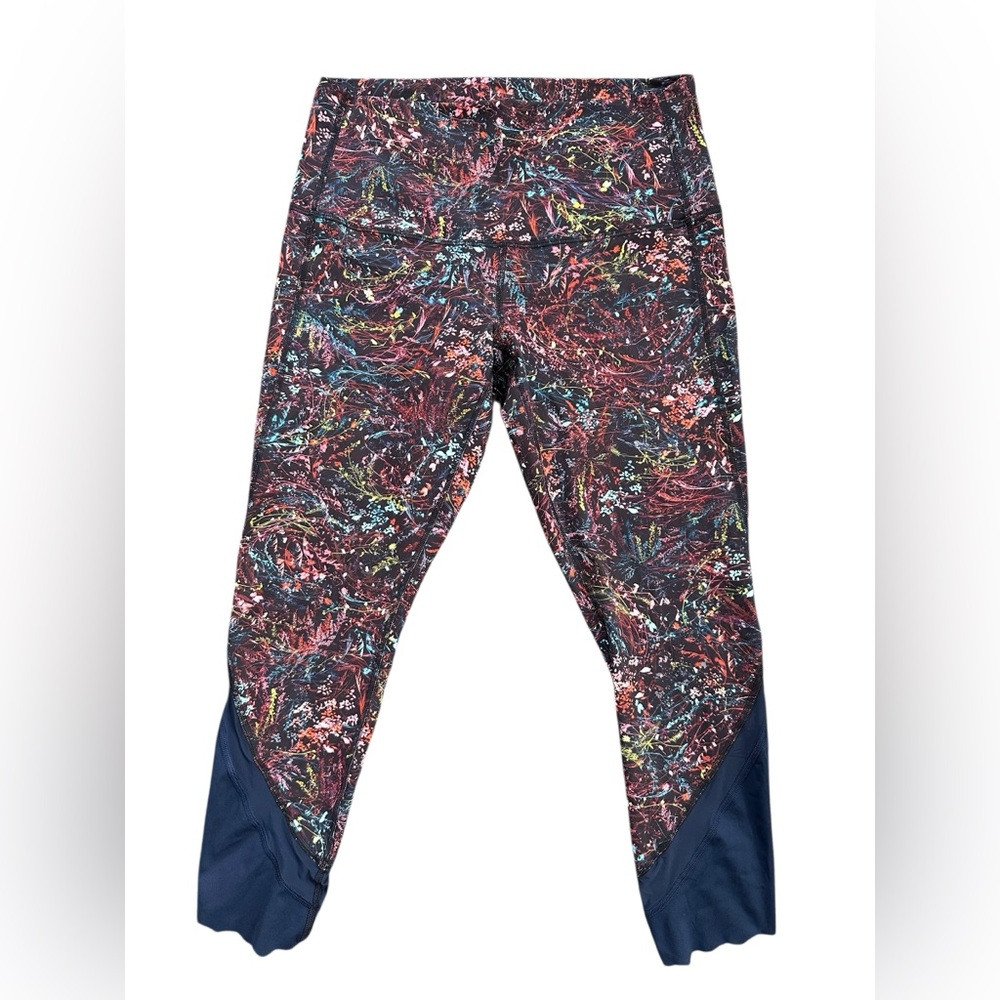 Lululemon Floral Multi High Rise Scalloped Hem Leggings Wmns 10 Excellent W6BITS